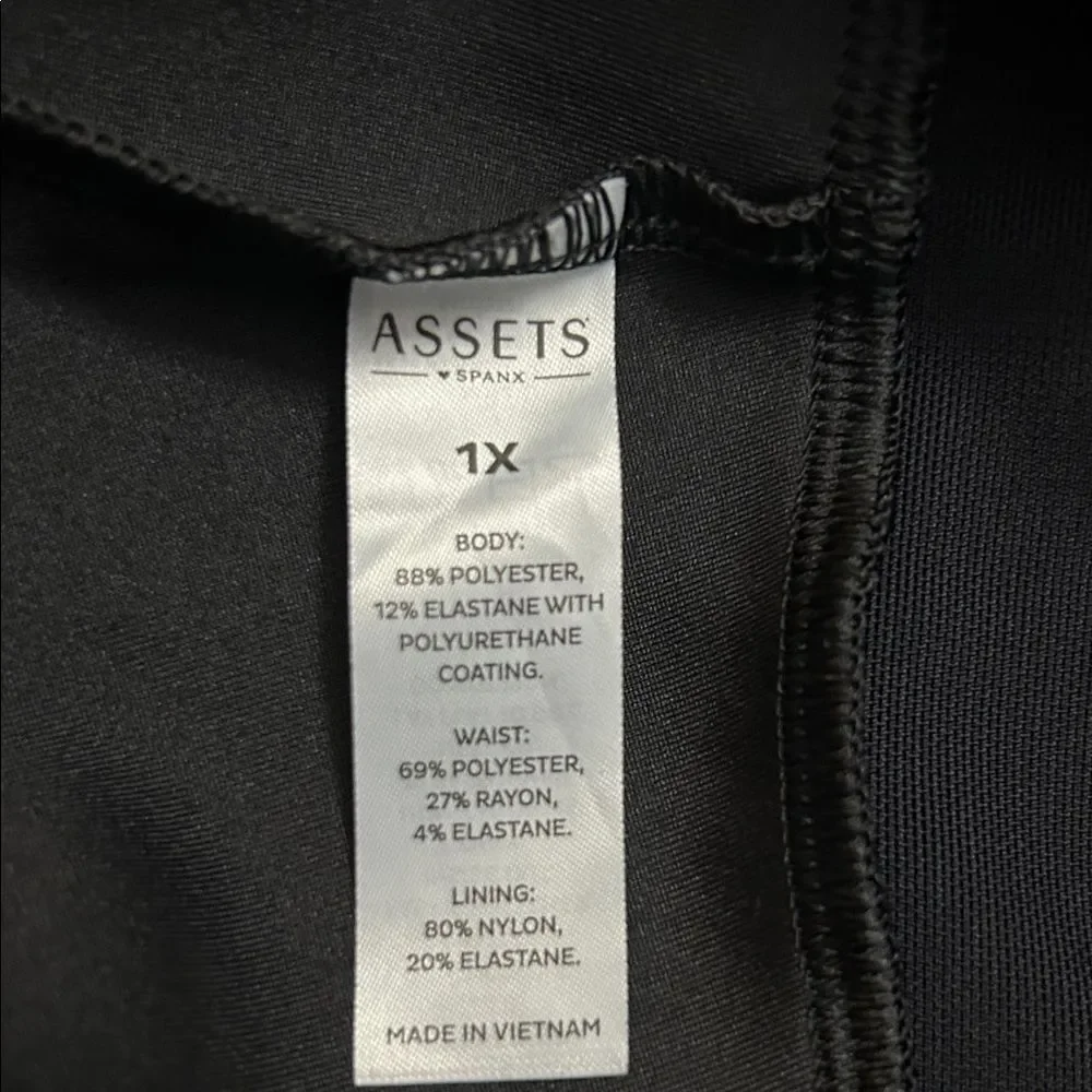 ASSETS BY SPANX Black High-Waisted Faux Leather Pants 1X NWOT (never worn)